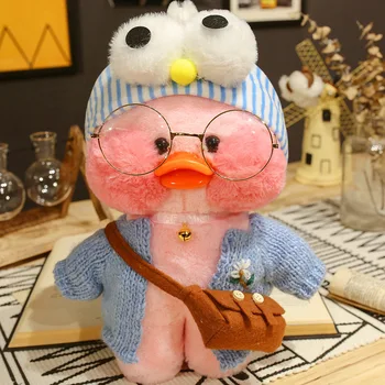 Új Koreai Nettó Piros Visel Hialuronsav Kis Sárga Kacsa Baba Kacsa Lalafan Rajongó Kacsa Plüss Plüss Játék Duck Baba Születésnapi Ajándék