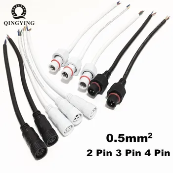 2 Pár Férfi Nő Plug Fehér & Fekete Vízálló LED Csatlakozó IP68 20 cm 0.5(mm2) Kábel LED Szalag Világítás