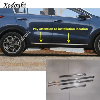Autó matrica stílus érzékelő rozsdamentes acél hátsó ajtón test berendezés csík öntvény alkatrészek 4db Kia Sportage KX5 2016 2017 2018