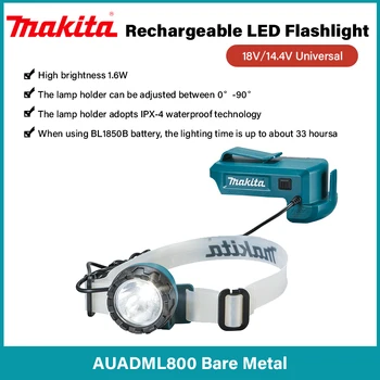 Makita 18V újratölthető LED-es zseblámpa DML807/801/802 összecsukható kültéri világítás Makita tölthető zseblámpa csupasz fém