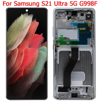 Eredeti G998F LCD Samsung Galaxy S21 Ultra Kijelző Keret 6.8