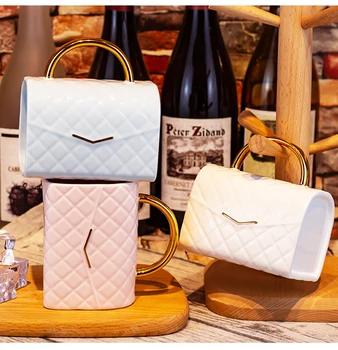 Új kreatív hölgy táska alakú kerámia személyiség bögre kávét office home tea csésze divat, ajándék, barátnő, család