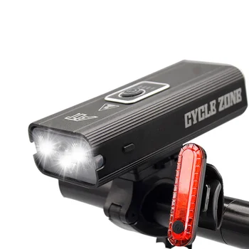 3 LED-es Kerékpár Lámpa USB Újratölthető Kerékpár Fényszóró 2400 mAh Teljesítmény Bank 18650 Szuper Fényes Lámpa Első Világítás Hátsó Hátsó Lámpa