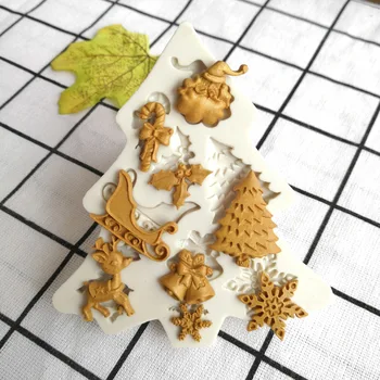 Új 3D-s Torta Formához Élelmiszeripari Minőségű Szilikon karácsonyfa Szarvas Mikulás Fondant Torta Díszítő Eszköz, Édesség, Torta Penész Tészta Eszköz