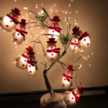 Hóember LED-String Fény Mikulás, Karácsony, Dekoráció, Otthon 2021 Karácsonyi Dísz Navidad Deco Fa Karácsonyi Ajándék Új Év 2022