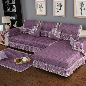 Vízálló steppelt kanapé kiterjed csipke díszített luxus kanapé szoknya alkalmas nappali kanapé dekoráció különböző stílusok