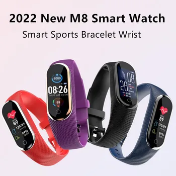 2022 Új M8 Intelligens Karóra Sport Fitness Órák a Férfiak a Nők Okos Karkötő Bluetooth Lépésszámláló pulzusszám Vér Oxigén Smartwatch
