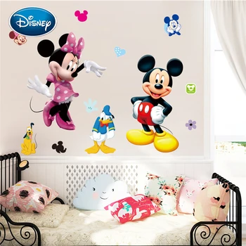 Disney Rajzfilm Mickey Egér DIY Matrica, gyerekszoba Dekoráció Minnie Kivehető Vízálló Animáció Gyerekeknek Matricák