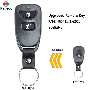 KEYECU Korszerűsített Távirányító Autó Kulcs, 2 Gombokat & 308MHz Hyundai Elantra Sante Fe 2011 2012 2013 Fob P/N: 95411-3A201