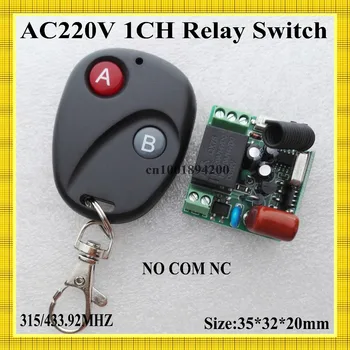 AC220V Mini Relay Vevő NINCS COM NC-alaphelyzetben Nyitott, Zárt RF Kapcsolási Érték Vezeték nélküli Fény Lámpa LED Távoli Kapcsoló 315/433 RXTX