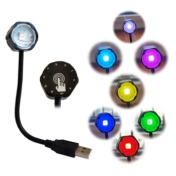 1 Db LED USB Autós Hangulat Fény DJ RGB Mini Színes Zenei Hang Kontroll-Lámpa Autó Belső Dekoratív Lámpa Környezeti Fény