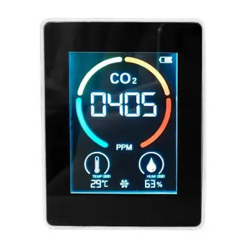 Többfunkciós 5 in1 CO2-Mérő, Digitális Hőmérséklet-Páratartalom-Érzékelő Tesztelő Levegő Minősége Monitor Szén-Dioxid TVOC HCHO Érzékelő
