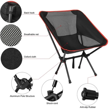 kerti Összecsukható Kemping szék piknik összecsukható túrázás szabadidős Utazási strand Hátizsák hold szék hordozható Halászati szék
