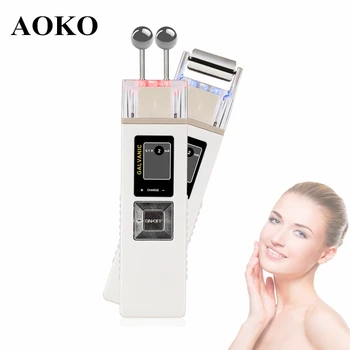 AOKO Galvanic Microcurrent Bőr Feszesítő Szépség Gép Iontoforézis Antiaging Arc Masszírozó Arc Lifting Bőr Húzza Készülék