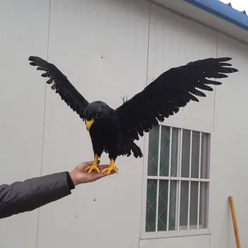 nagy 45x90cm terjed szárnyak fekete tollak sas madár modell mesterséges madár kézműves,kellék,otthon, kert, dekoráció ajándék p2711