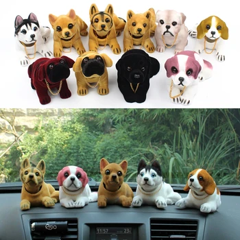 Műszerfal Rázta Fejét Szerencsés Kutyák Aranyos Játék Autó Dísz Dekoráció Bólogat Kutyák Autó Dekoráció