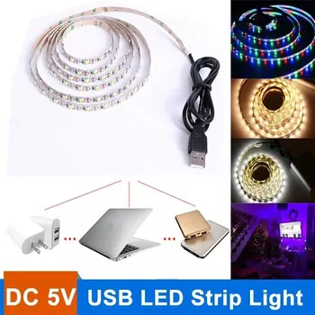 USB LED StripLight 2m3m5m 5V 2835 120leds/m Vízálló LED Szalag Ledstrip Bár Lámpa, Kapcsoló, Kábel TV Háttér-lakberendezés