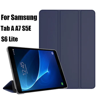 Tok Samsung Galaxy Tab A7 10.4 SM-T500 8.7 T220 Egy 10.1 T510 T580 8.0 T290 S5E 10.5 T720 S6 Lite 10.4 P610 PU Bőr Borító