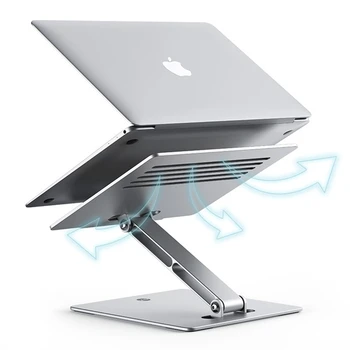 Laptop Állvány Emelő Magassága Állítható Alumínium Összecsukható Tablet Állvány, Asztali, Notebook Hűtő tartó MacBook 11-17 inch