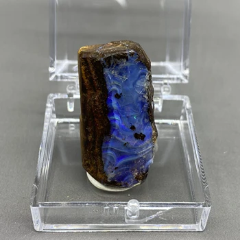 100% - ban természetes ritka Ausztrál vas opal (fényképezett nedves víz állam) gem ásványi példány kvarc drágakövek (doboz méret 3.4 cm)