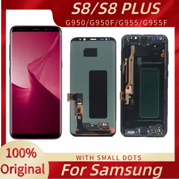 Eredeti AMOLED LCD Samsung Galaxy S8 G950 G950F Lcd Plus S8 G955 G955F Jeleníti meg az érintőképernyő Digitalizáló Közgyűlés a Foltok
