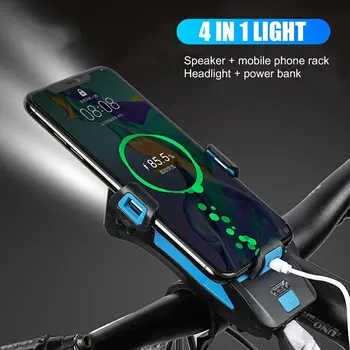 Legújabb 4 1 Kerékpár Telefon tulajdonosa Power Bank Kerékpár Lámpa Mobil Mobil Jogosultja Állvány iPhone Samsung Xiaomi Telefon Konzol