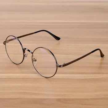 Retro Kerek Optikai Szemüveg Anti Blu-Sugarak Számítógépes Játékok Szemüveg a Nők a Férfiak Túlméretezett Fém Keret, víztiszta Lencse Szemüveg