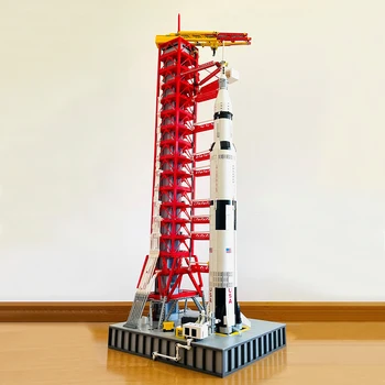 Kreatív Szakértő High-tech Ötletek Saturn V Dob Köldök Torony Tér Rakéta 3586Pcs Moc Moduler építőkövei Tégla Modell