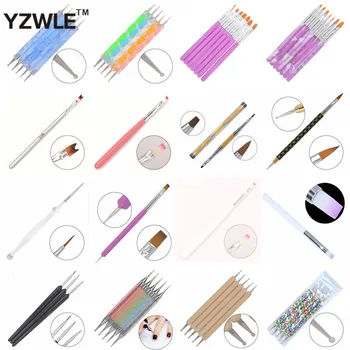 YZWLE 21 Különböző Stílusok DIY Nail Art Akril UV Gél Design Ecset, Festmény, Rajz Toll Tippek Eszközök Készlet (Z01-21)